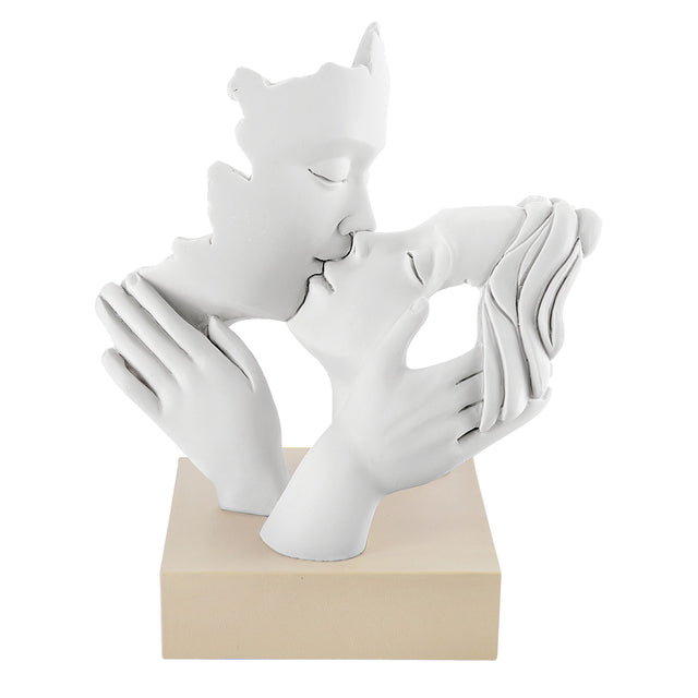 Scultura coppia in bacio Bongelli Preziosi in marmorino 14x11 cm