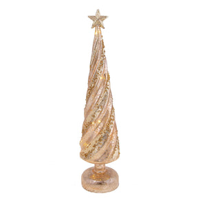 Albero di Natale cono Bianchi Dino in vetro con LED altezza 40 cm