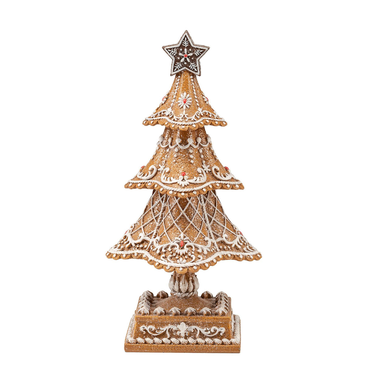 Albero di Natale Palais Royal in resina decoro pan di zenzero 25 cm