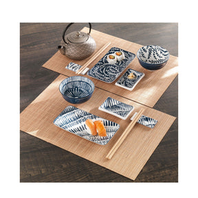 Set sushi Brandani in porcellana decorata e bamboo 12 pezzi