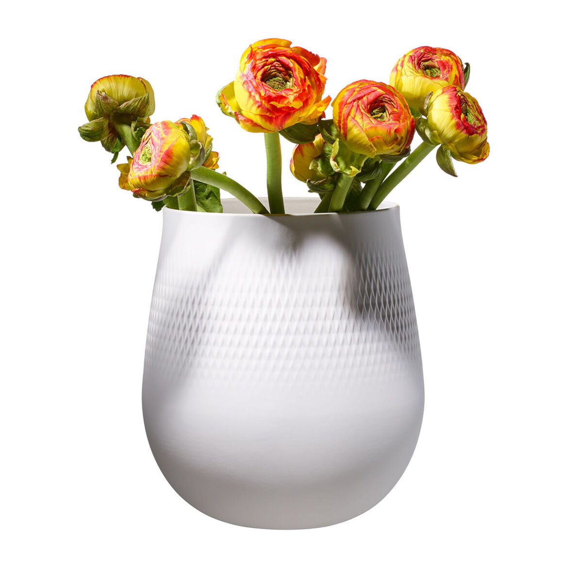 VILLEROY &amp; BOCH - Manufacture Collier White Carré Vase 20.5x22.5cm Porcelain