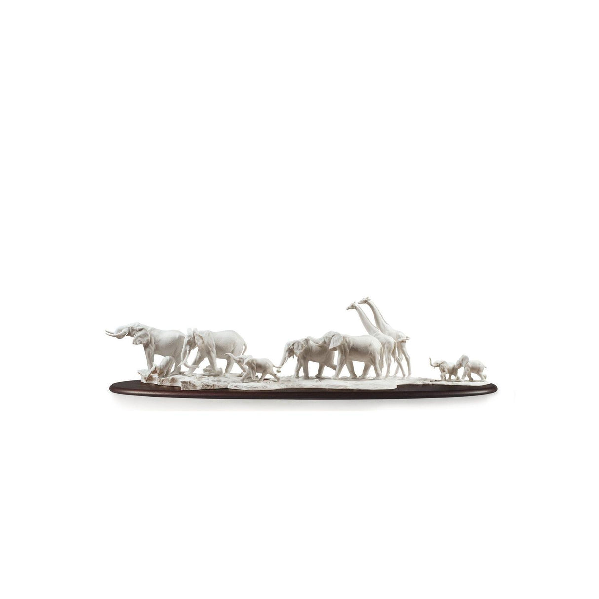 Scultura Elefanti Savana Africana Lladrò in porcellana 120 cm