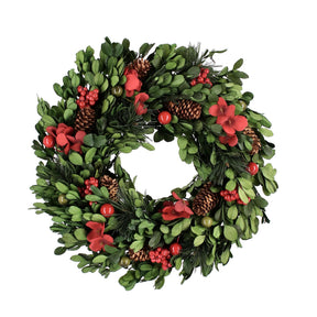 Ghirlanda natalizia Bizzotto in alloro artificiale con bacche rosse 30 cm