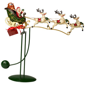 Slitta con Babbo Natale Villeroy & Boch in metallo decorativo 50 cm