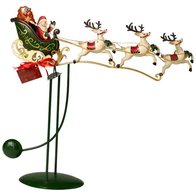 Slitta con Babbo Natale Villeroy & Boch in metallo decorativo 50 cm