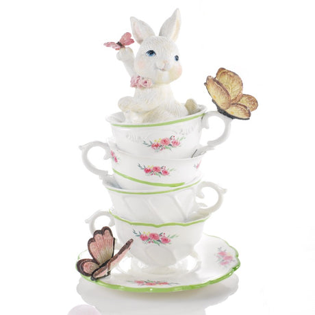 Decorazione coniglietto Pasqua Mascagni Casa in resina 20x13 cm