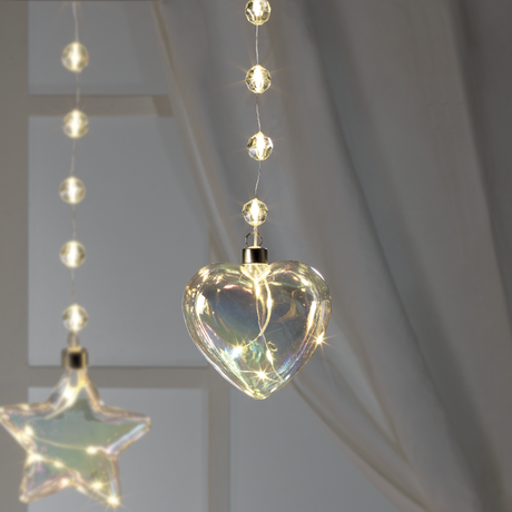 Cuore luminoso LED Mascagni Casa in vetro decorativo 12,5 cm
