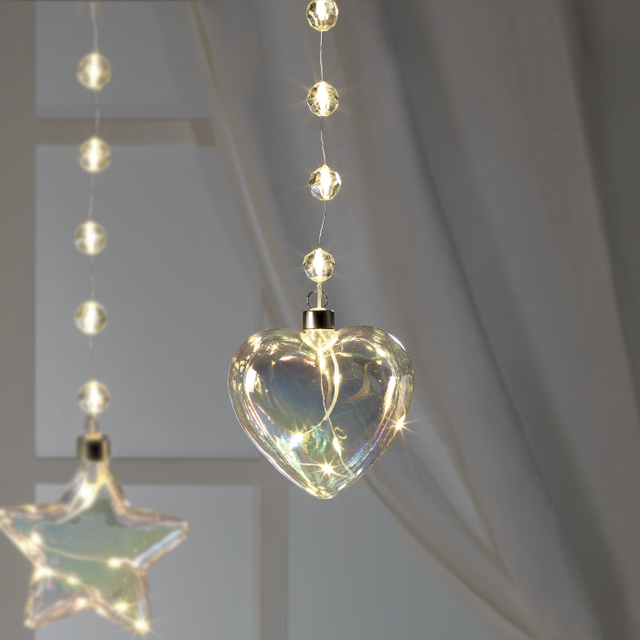 Cuore luminoso LED Mascagni Casa in vetro decorativo 12,5 cm