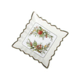 Antipastiera quadrata Brandani in porcellana con decoro natalizio 23,5 cm