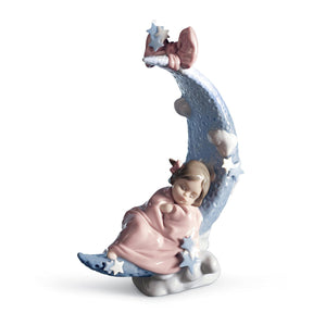 Statuina Bimba la Ninna Nanna della Luna Lladrò in porcellana 20 cm