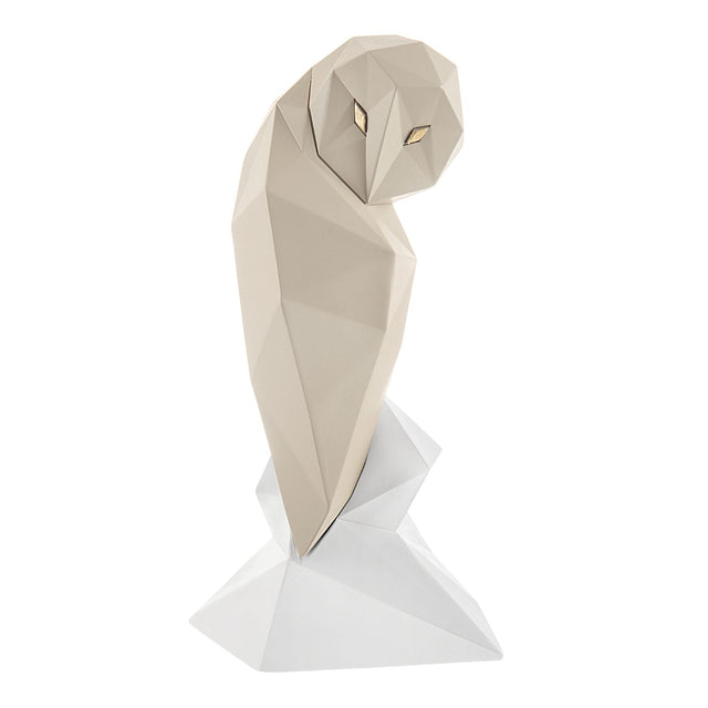 Gufo stilizzato Bongelli Preziosi in marmorino bianco 29 cm