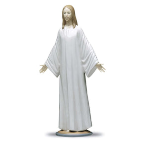 Statuetta Gesù Lladrò in porcellana lucida decorata 38x20 cm