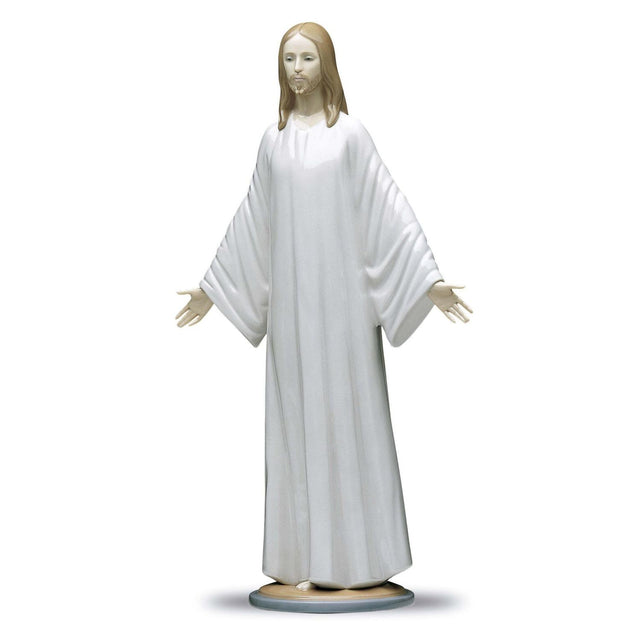 Statuetta Gesù Lladrò in porcellana lucida decorata 38x20 cm