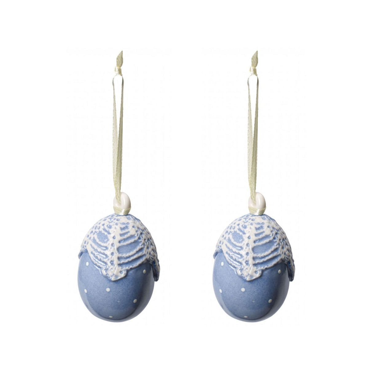 Pendaglio Uovo Villeroy & Boch in porcellana blu chiaro 6,5 cm