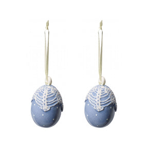Pendaglio Uovo Villeroy & Boch in porcellana blu chiaro 6,5 cm