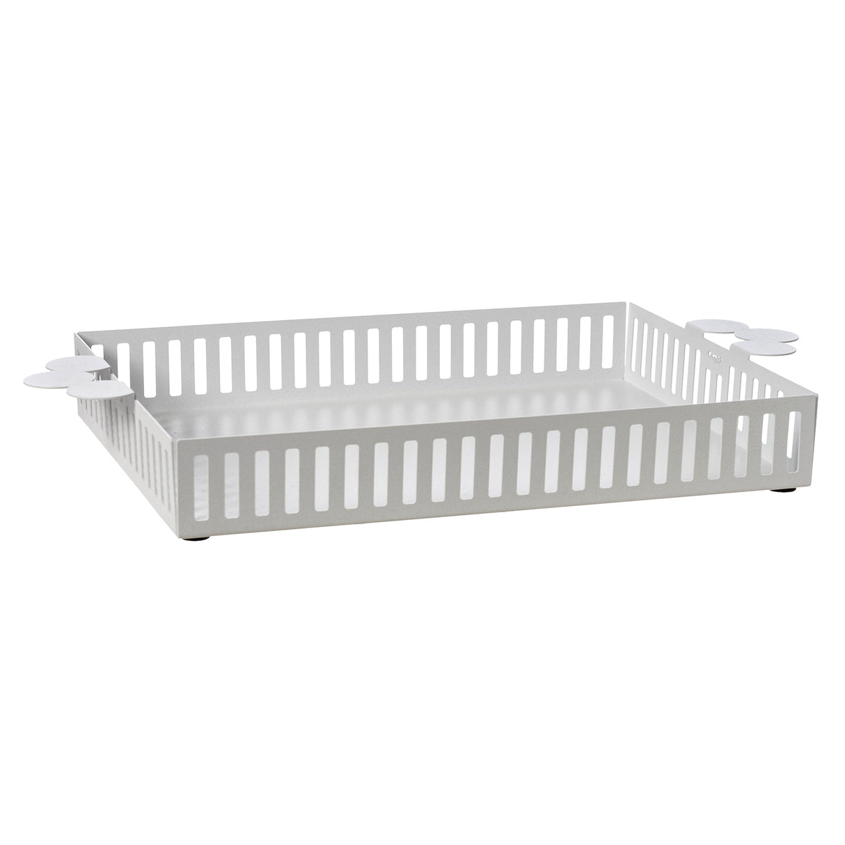 Vassoio Old Arti e Mestieri in metallo bianco effetto marmo 45x30 cm
