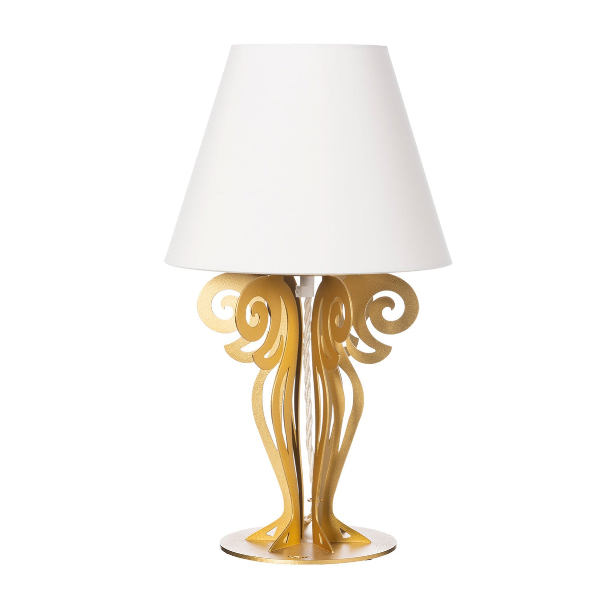 Lampada da tavolo Circeo Arti & Mestieri in metallo color avorio
