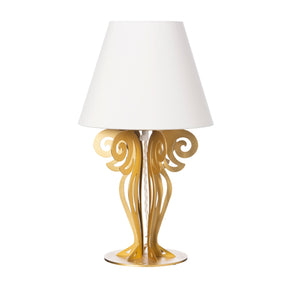 Lampada da tavolo Circeo Arti & Mestieri in metallo color avorio