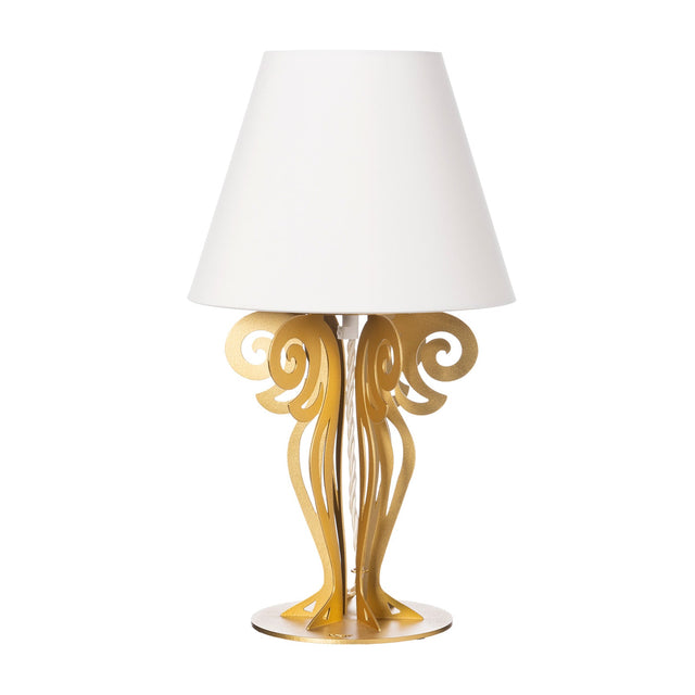 Lampada da tavolo Circeo Arti & Mestieri in metallo color avorio