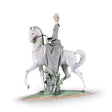 Statuetta Amazzone Lladrò in porcellana lucida colori pastello 45x37 cm