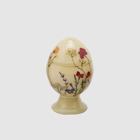 Candela uovo EDG in ceramica decorata con motivi floreali 17 cm