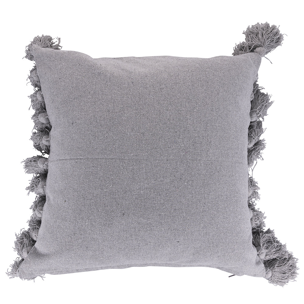 Cuscino con nappine Villa D'Este Home Tivoli in cotone grigio 45x45 cm