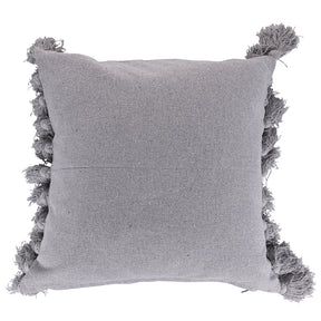 Cuscino con nappine Villa D'Este Home Tivoli in cotone grigio 45x45 cm