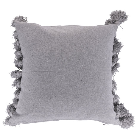 Cuscino con nappine Villa D'Este Home Tivoli in cotone grigio 45x45 cm