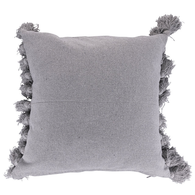 Cuscino con nappine Villa D'Este Home Tivoli in cotone grigio 45x45 cm