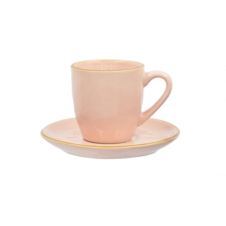 Tazza caffè Concerto Rose & Tulipani in stoneware color cipria 90 ml