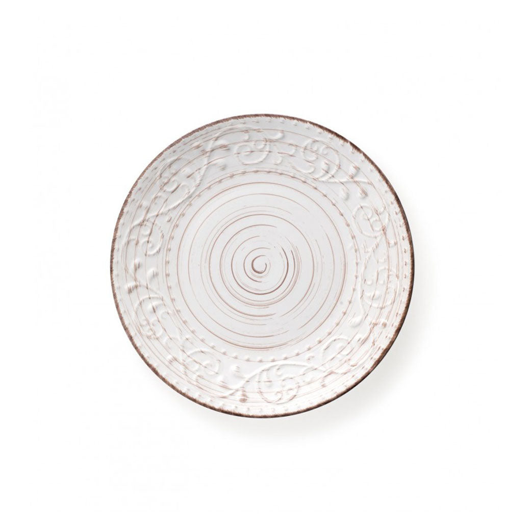Piatto piano Serendipity Brandani in stoneware bianco diametro 27,5 cm
