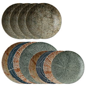 Set piatti Nature Essence Arthur Krupp in porcellana con texture foglie 12 pezzi