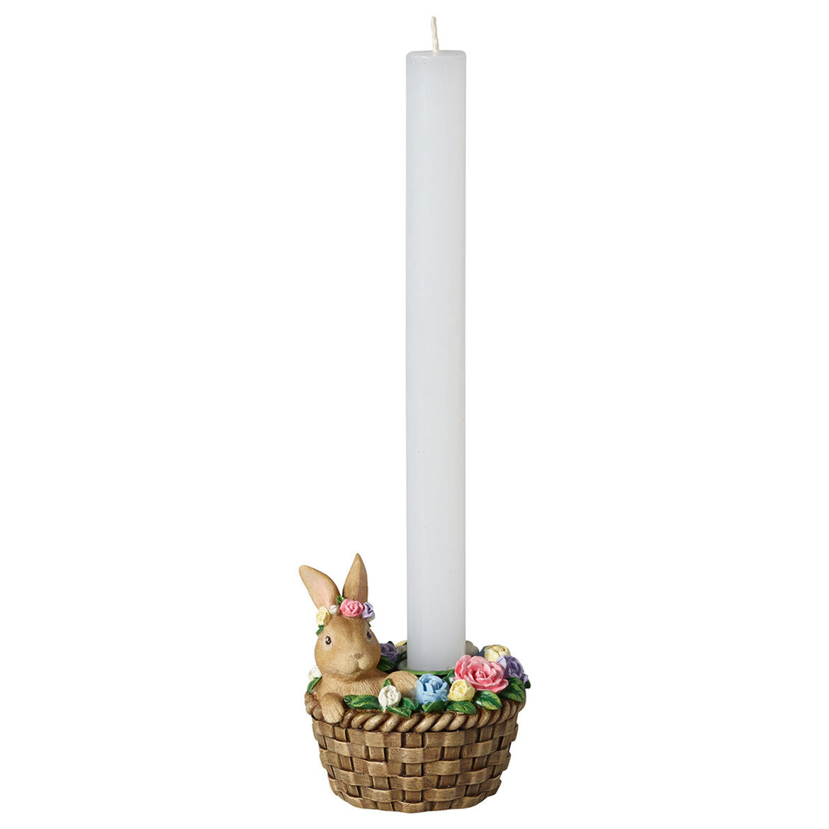 VILLEROY &amp; BOCH Spring Fantasy Accessories Rabbit in the Basket Resin Candle Holder