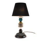 Lampada da tavolo Firefly Lladrò in porcellana decorata nero e oro 68x35 cm