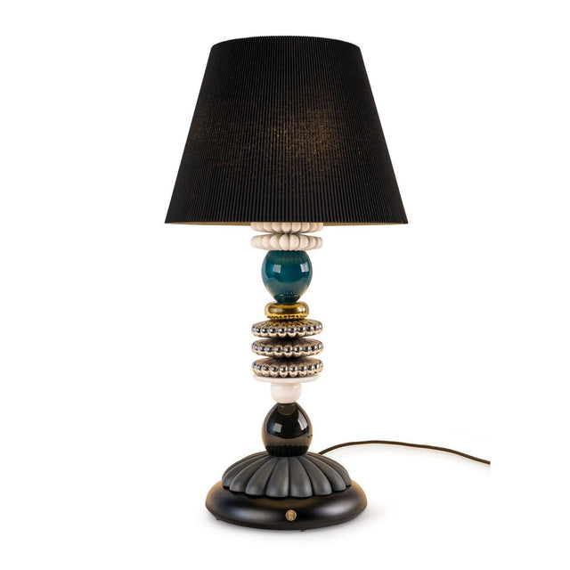Lampada da tavolo Firefly Lladrò in porcellana decorata nero e oro 68x35 cm