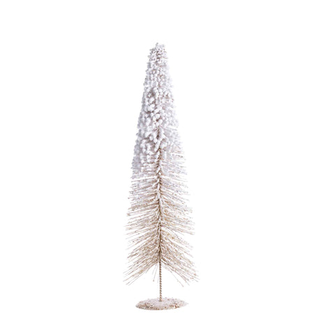 Albero cono Bizzotto in PVC innevato color champagne 60 cm