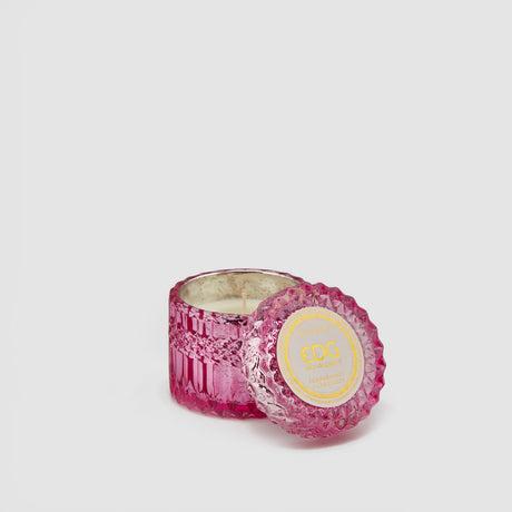 Candela profumata Crystal EDG in vetro colorato 9x8,5 cm mirtillo rosso