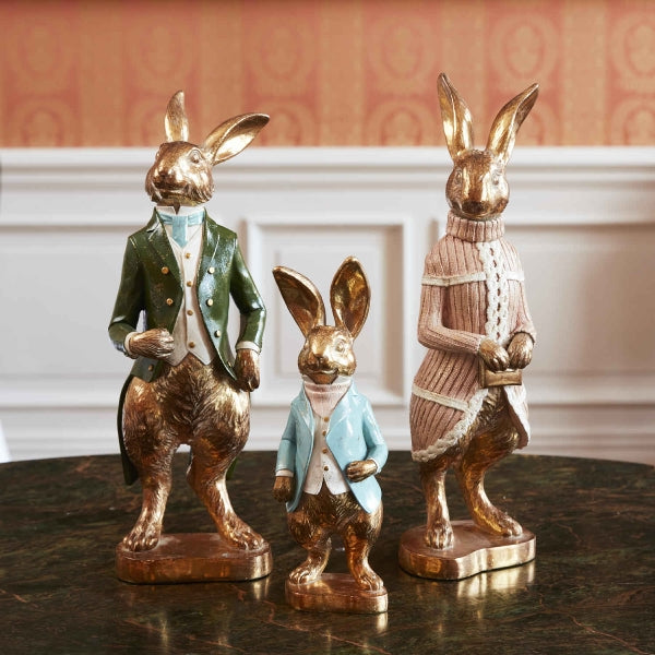 WERNS Baby Rabbit Easter Easter Decoration 21.5cm Resin Gold