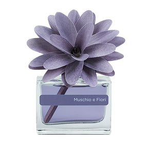 Diffusore Flower Muha con fiore in legno fragranza Muschio e Fiori 30 ml