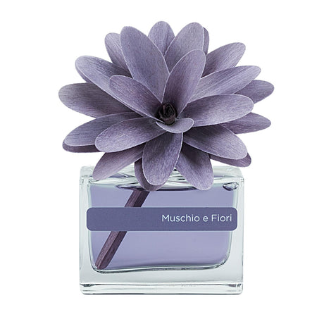 Diffusore Flower Muha con fiore in legno fragranza Muschio e Fiori 30 ml