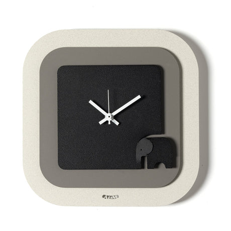Orologio da parete Tino Arti & Mestieri in ferro avorio fango nero 24x24 cm