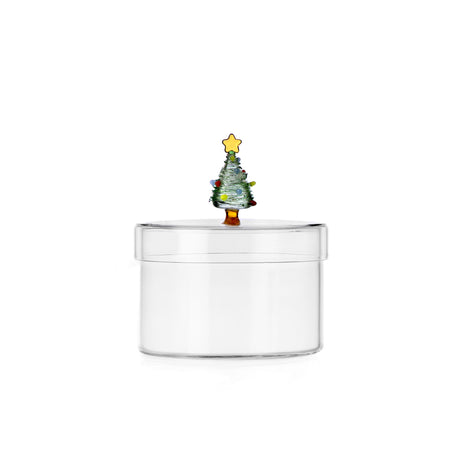 Scatola biscotti Ichendorf in vetro borosilicato con albero di Natale 13,5 cm