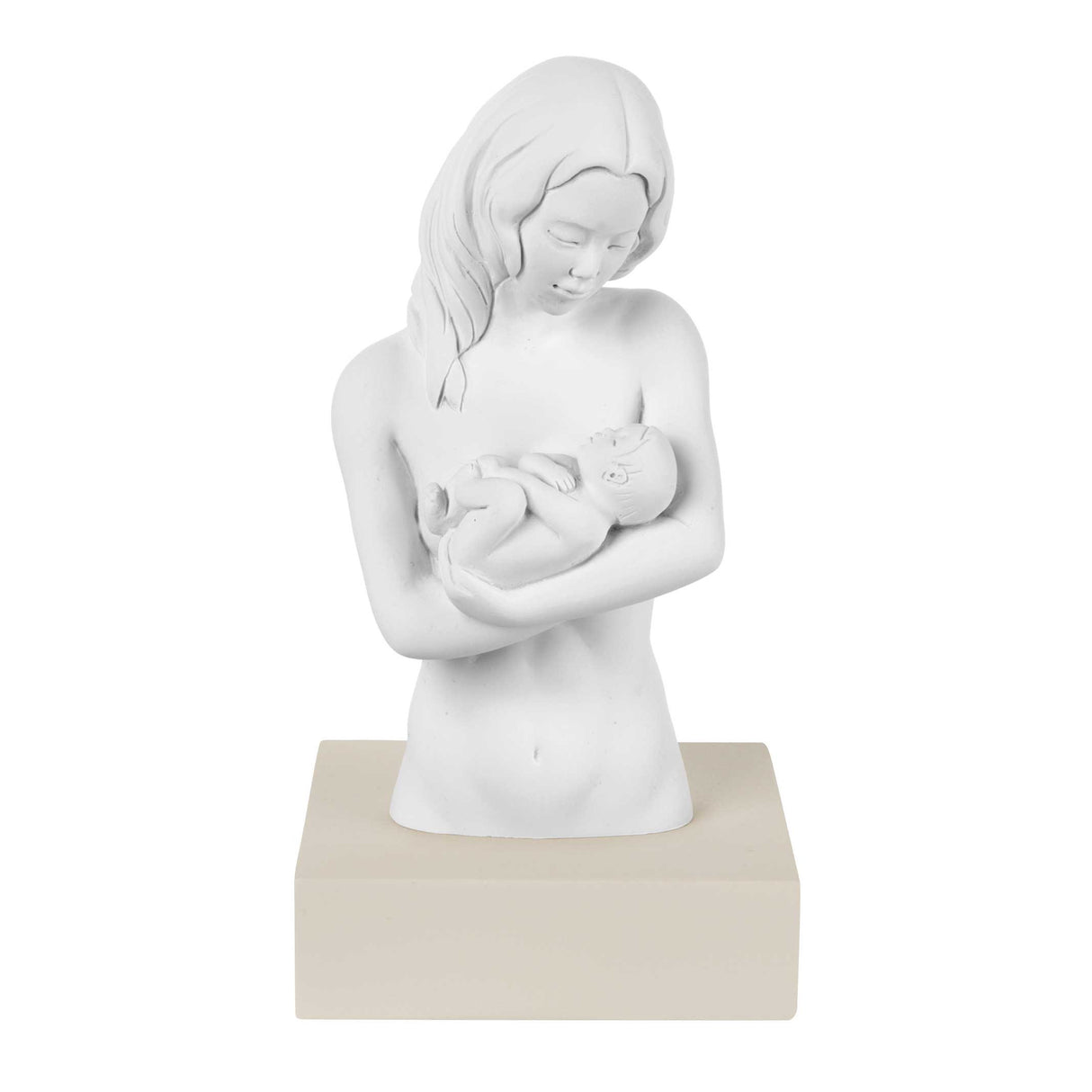 Scultura Madre con Bambino Bongelli Preziosi in marmorino bianco 15 cm