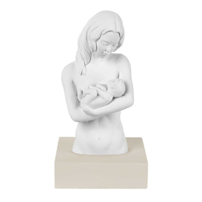 Scultura Madre con Bambino Bongelli Preziosi in marmorino bianco 15 cm