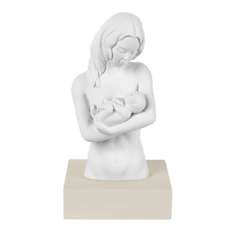 Scultura Madre con Bambino Bongelli Preziosi in marmorino bianco 15 cm