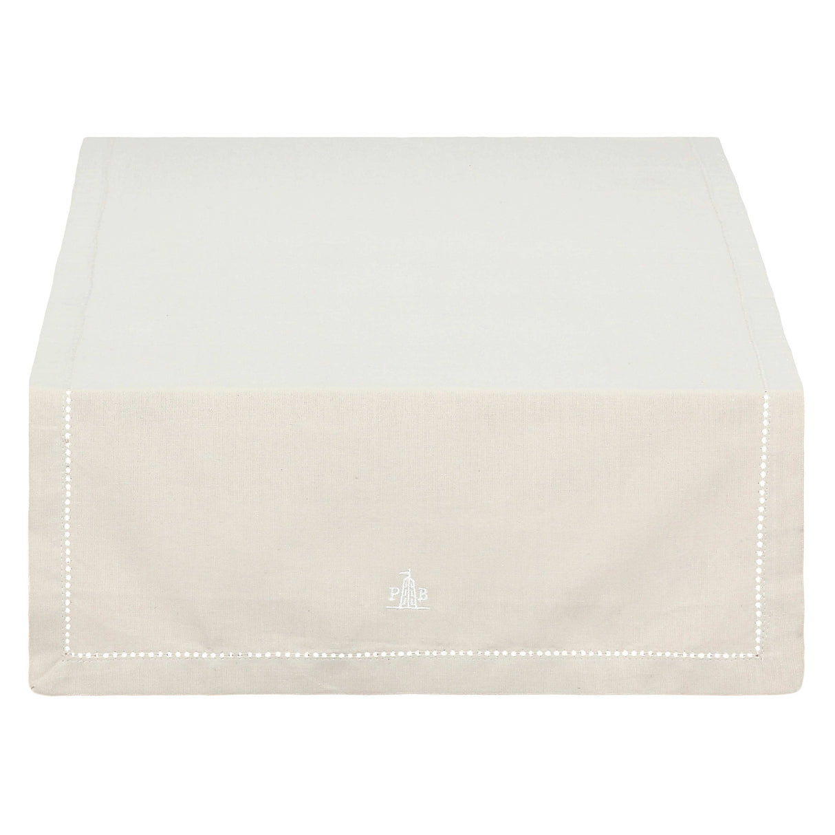 Runner tavola Ammanto La Porcellana Bianca in cotone ecrù 143x45 cm