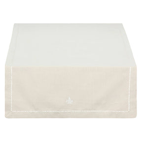 Runner tavola Ammanto La Porcellana Bianca in cotone ecrù 143x45 cm