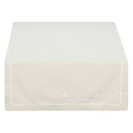 Runner tavola Ammanto La Porcellana Bianca in cotone ecrù 143x45 cm