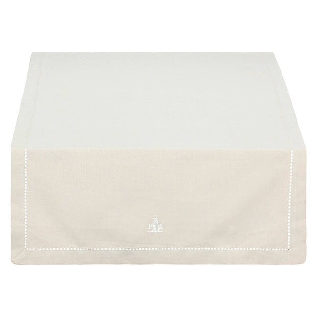 Runner tavola Ammanto La Porcellana Bianca in cotone ecrù 143x45 cm