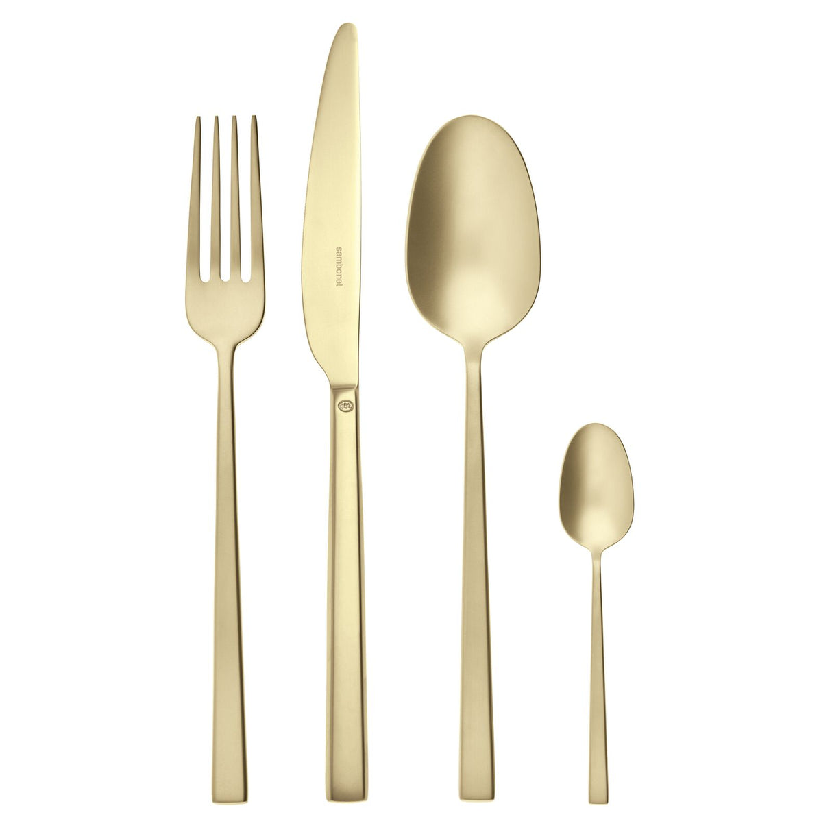 Set posate Rock Sambonet acciaio inox finitura champagne PVD 24 pezzi